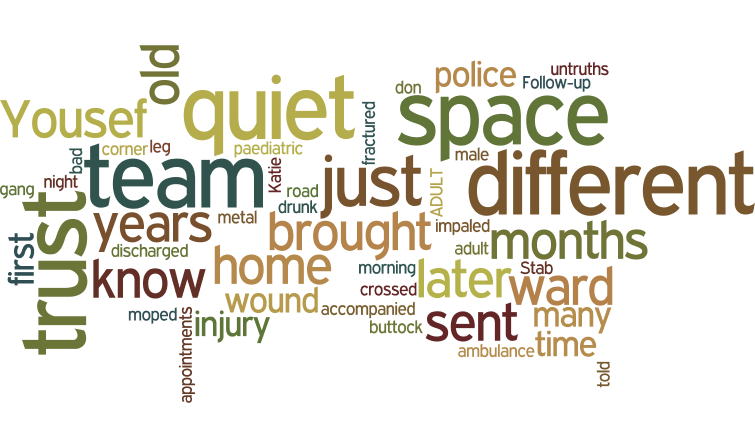 The word cloud for this story.